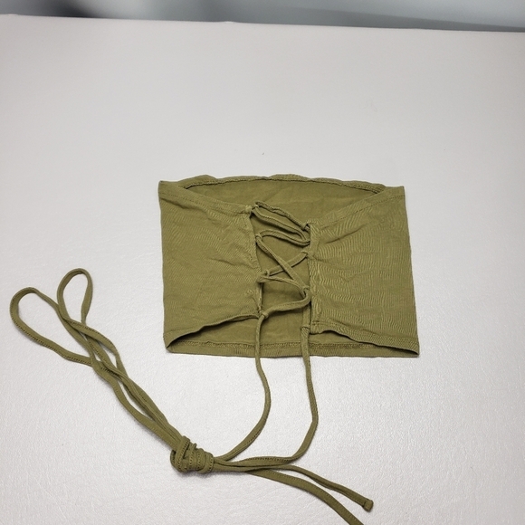 fashion nova open back army green strapless tube top women's size medium - Picture 4 of 8